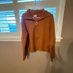 Ellie Tan Half-Zip Sweater